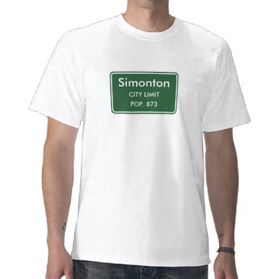 Simonton Texas City Limit Sign T-Shirt