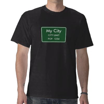My City Limit Sign - Black T-Shirt