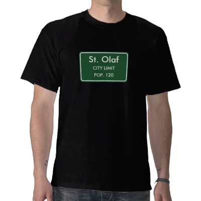 St. Olaf, IA City Limits Sign T-Shirt